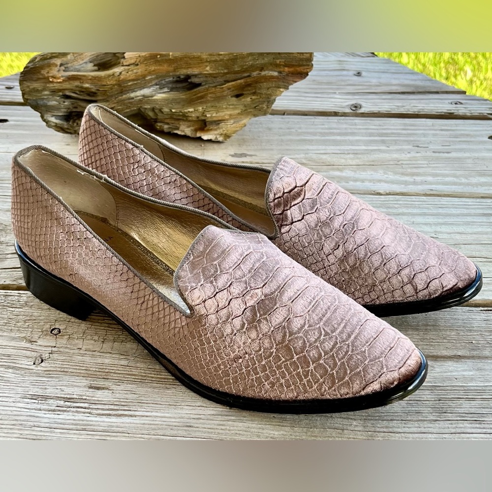 Adrianna Papell Women’s‎ Loafers 10 Snakeskin Rose Blush Mauve